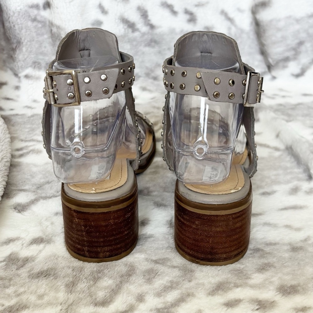 Steve Madden Gila Gray Studded Block Heel Sandals | Size 8.5 - Picture 10 of 14